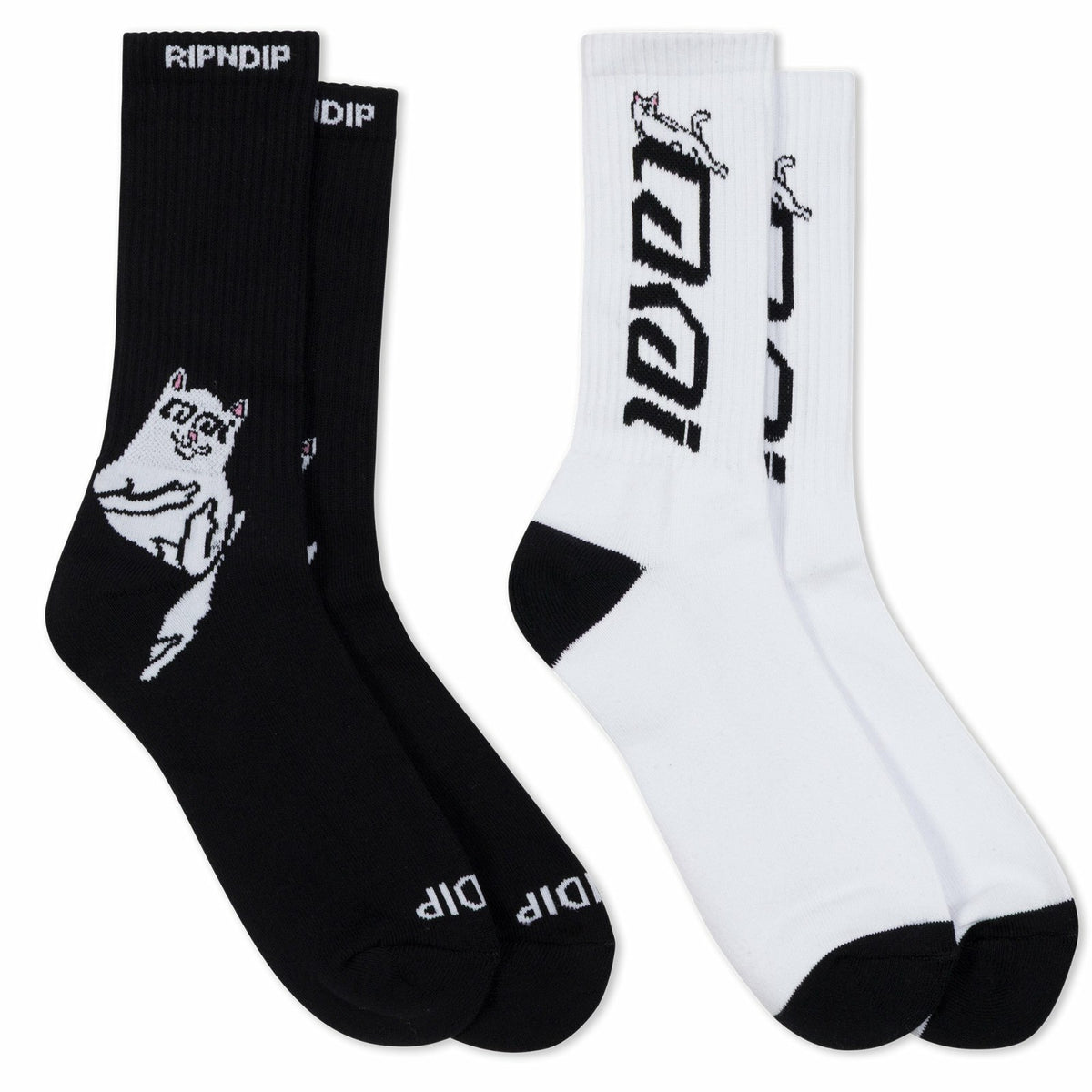 Ripndip New | Lakai + Ripndip Lord Nermal Socks 2 Pack (Black/White)