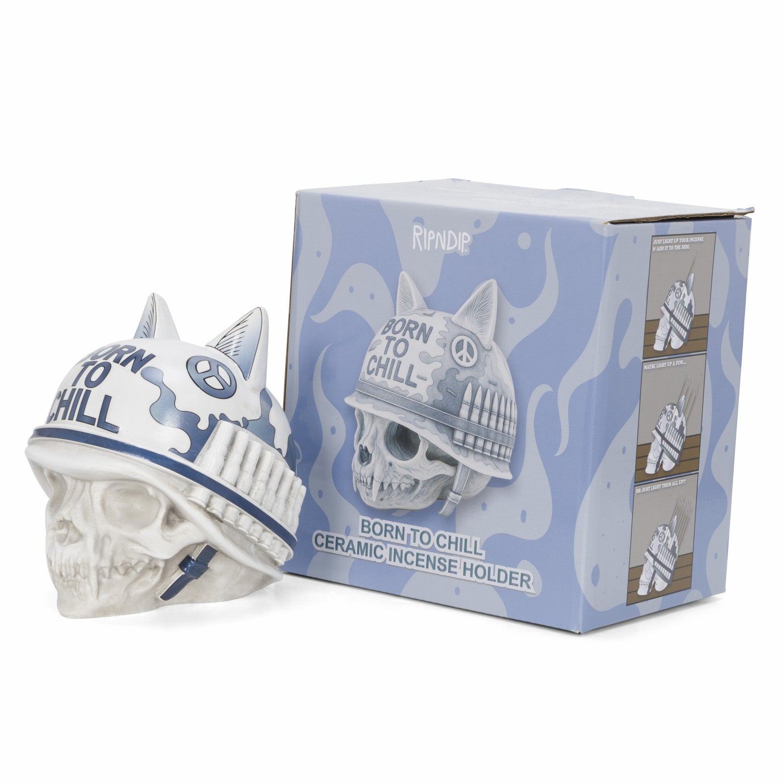 Ripndip New | Born To Chill Ceramic Incense Holder (Indigo)