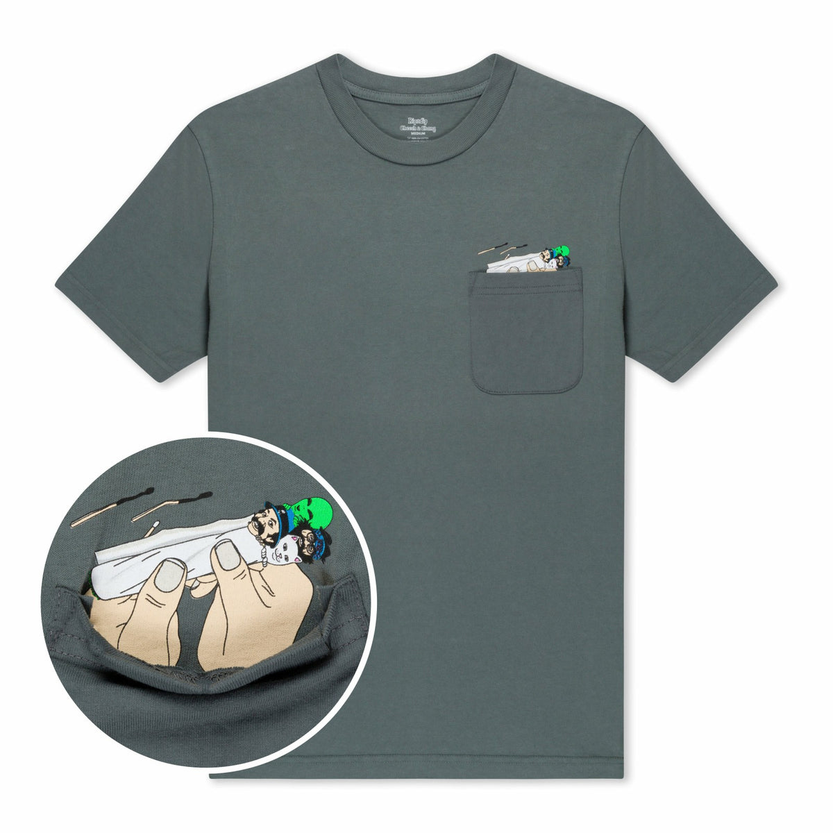 Ripndip Online | Roll Me Up Pocket Tee (Charcoal)