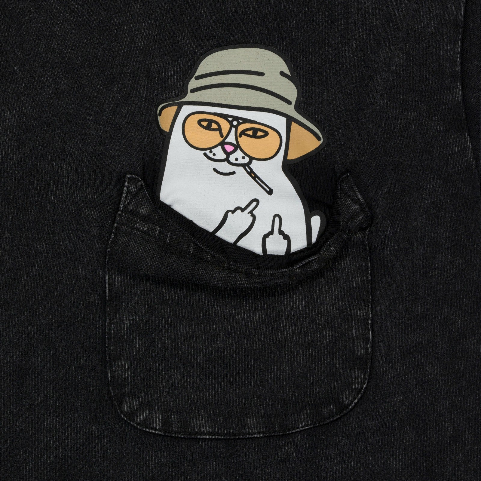 Ripndip Discount | Nermal S Thompson Pocket Tee (Black Mineral Wash)