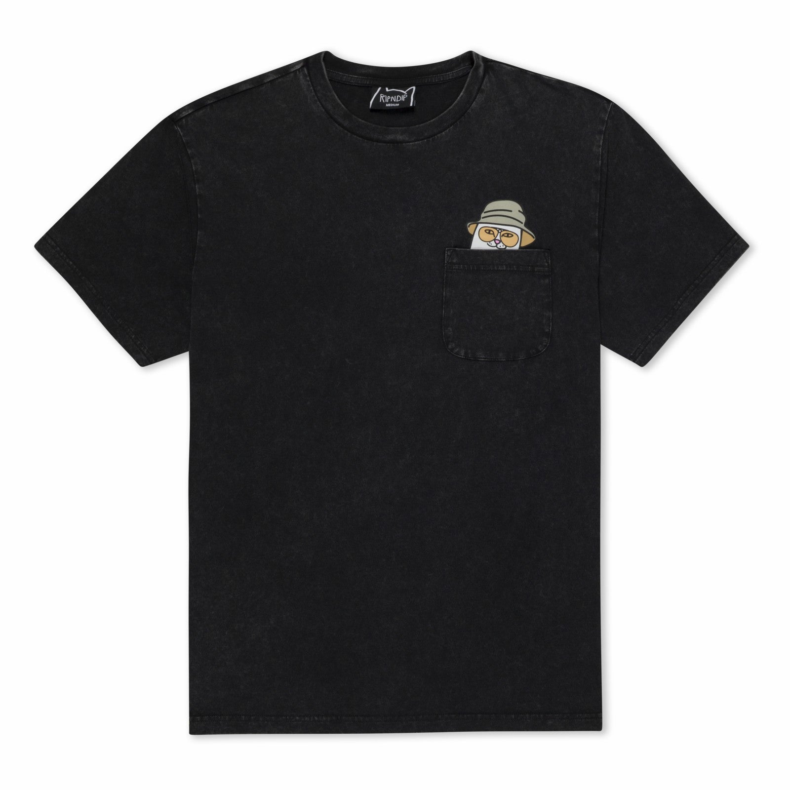 Ripndip Discount | Nermal S Thompson Pocket Tee (Black Mineral Wash)