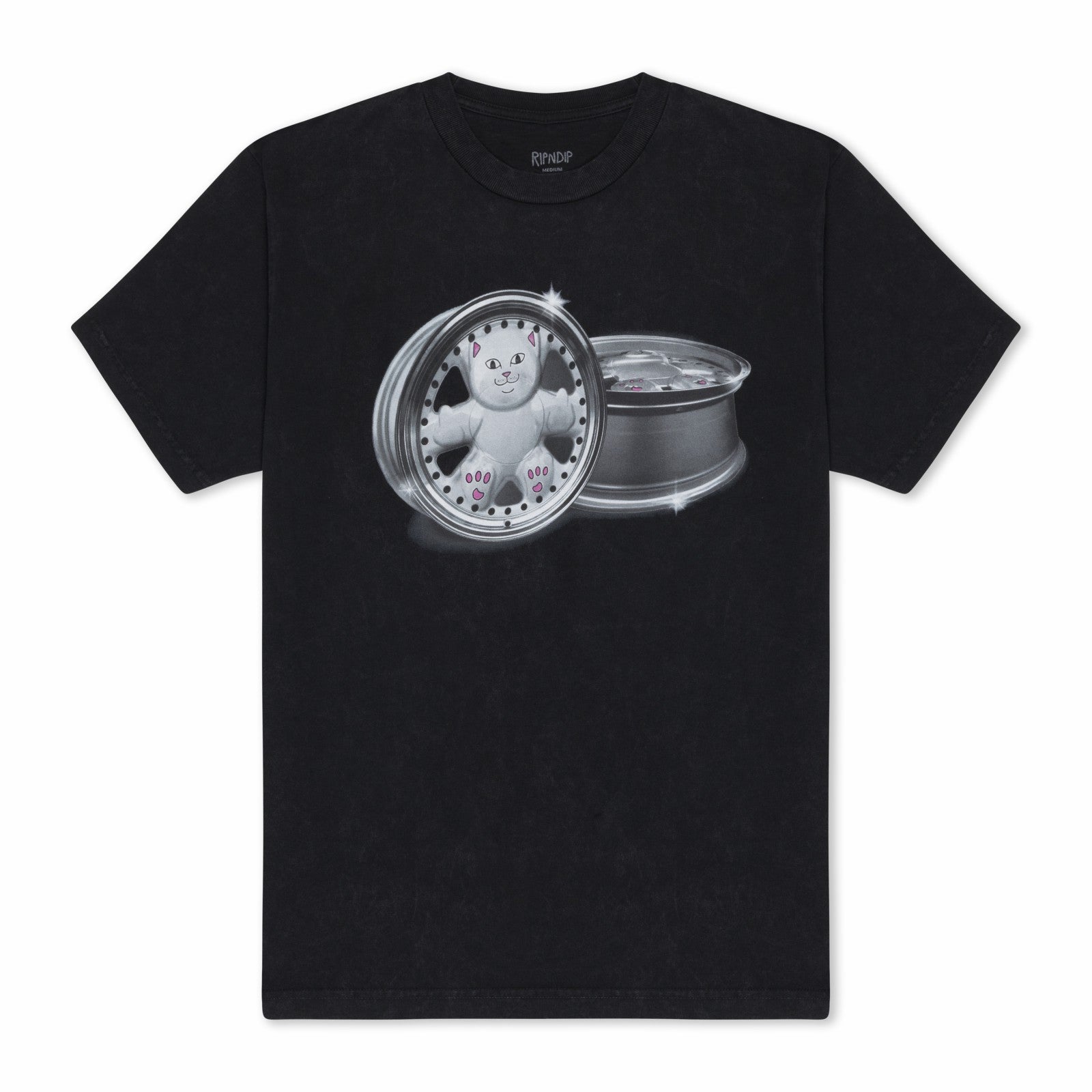 Ripndip Sale | Nerm Wheels Tee (Black Vintage Wash)