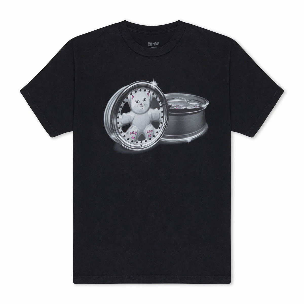 Ripndip Sale | Nerm Wheels Tee (Black Vintage Wash)