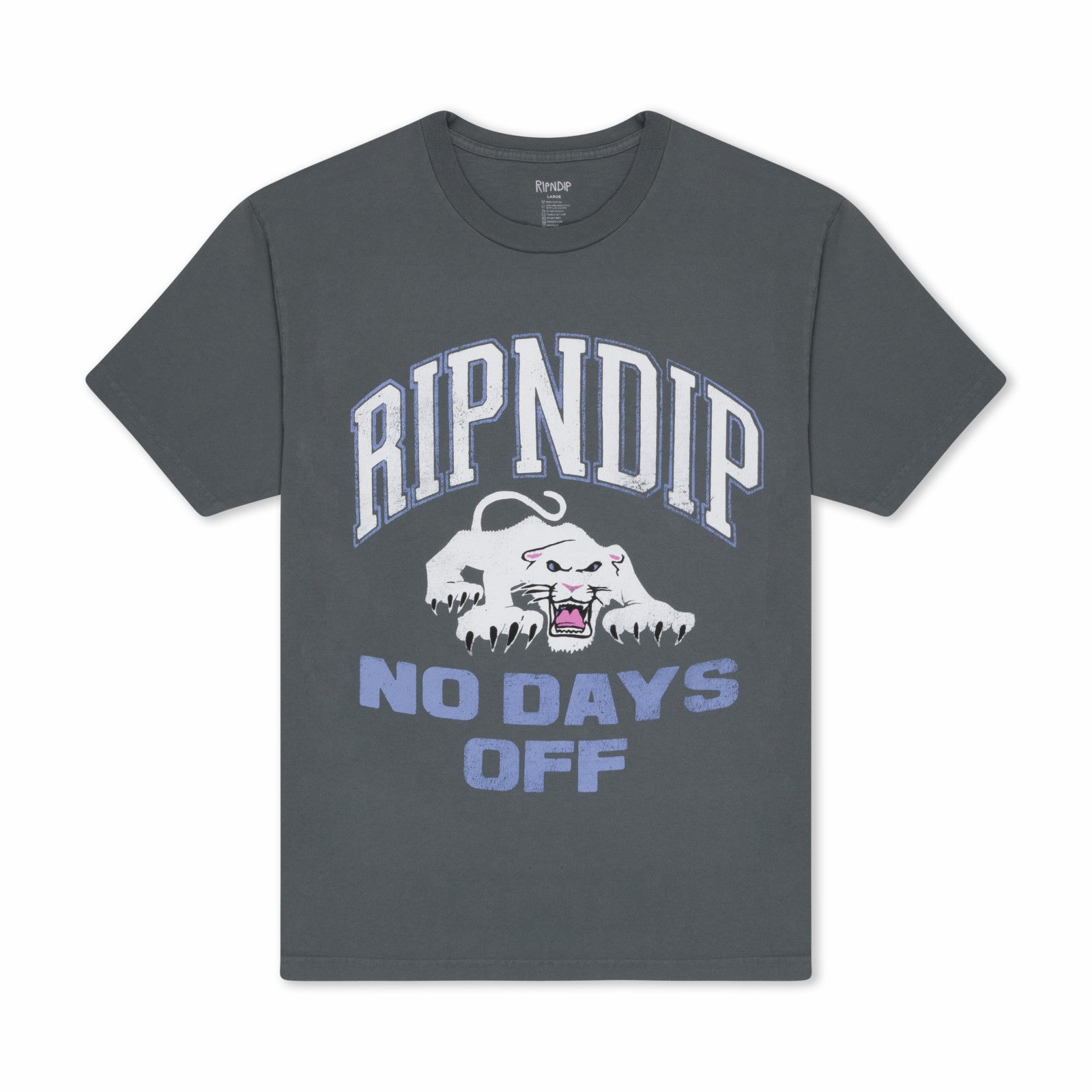 Ripndip New | White Panther Tee (Charcoal)